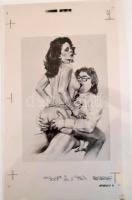 cca 1990 Pornográf újság lapjainak és fotóinak nyomdai levonata, 14 db (4-féle), különböző méretben