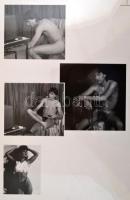 cca 1990 Pornográf újság lapjainak és fotóinak nyomdai levonata, 14 db (4-féle), különböző méretben