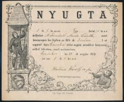 1874 Muraszombat díszes litográf kéményseprő számla / Chimneysweep invoice litho