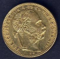 1892. 8Ft/20Fr Au 6,452g "Fiumei címer" T:2