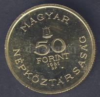 1961. 50Ft Au "Bartók" 3,838g T:P pici ph. Csak 2500db!