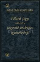 1915 Magyar Királyi Államvasutak félárú jegy váltására jogosító arcképes igazolványa, bőr tokban