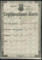 1861 Igazolási jegy marhahajtó részére, báró Mesznil aláírással