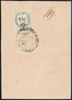 1857 Igazolási jegy 6kr CM okmánybélyeggel