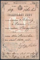 1860 Igazolási jegy alsórönöki rongyszedő részére