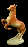 Royal-Dux porcelán ágaskodó ló figura, kézzel festett, jelzett, hibátlan, m: 19 cm