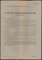 Tanulók balesetbiztosítása bélyeg klf ívdarabokban, összefüggésekben + tájékoztató füzet