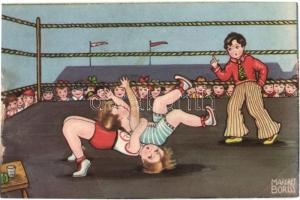 6 db régi szignált motívumlap, közte Pauli Ebner, Margret Boriss, Kränzle. vegyes minőség / 6 pre-19...