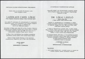 1986 Lékai László püspök halálozási értesítője