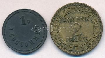 Franciaország DN 1F Zn A CONSOMMER + 1925. 2Fr CHAMBRES DE COMMERCE DE FRANCE / COMMERCE INDUSTRIE T:2