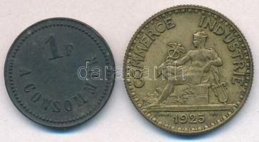 Franciaország DN 1F Zn "A CONSOMMER" + 1925. 2Fr "CHAMBRES DE COMMERCE DE FRANCE / CO...