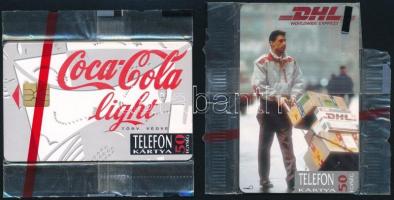 1993, 1994 Coca-Cola, DHL Használatlan telefonkártyák, bontatlan csomagolásban.