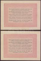 1848. 5Ft "Kossuth bankó" (2x) egymásutáni sorszámmal! Egyik hátoldali román nyelvű varián...