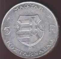 1947. 5Ft Ag "Kossuth" T:1