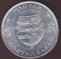 1947. 5Ft Ag "Kossuth" T:1