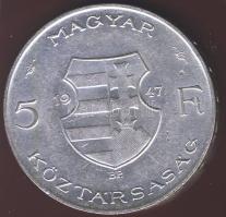 1947. 5Ft Ag "Kossuth" T:1