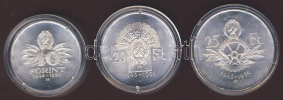 1956. 10Ft Ag + 20Ft Ag + 25Ft Ag "10 éves a Ft" sor T:1/2+