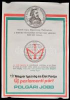 cca 1994 Magyar Igazság és Élet Pártja (MIÉP) választási plakát, 69x50 cm