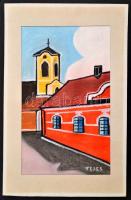 Fejes jelzéssel: Szentendrei utca. Akril, karton, paszpartuban, 32x19 cm