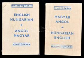 Magyar-Angol, Angol-Magyar miniszótár/Hungarian-English, English Hungarian Minidictionaries. Bp., 1973, Terra. Kiadói papírkötés, angol és magyar nyelven.