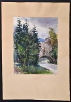 Csiky András (1894-1971): Szinva völgye. Akvarell, papír, jelzett, paszpartuban, 30×23 cm