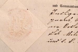 1860 Entlassungs-Certifiat. Elbocsátó bizonylat  osztrák huszárezredben szolgált magyar katona részé...