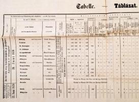 1870 Hirdetmény a katonai élelmezési szükségletekről, kétnyelvű, táblázattal, 94x124 cm