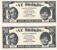 ~1969. Az örökös magyar filmvígjáték reklám fantázia bankjegye (5x) T:I,I-