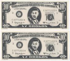 ~1969. "Az örökös" magyar filmvígjáték reklám fantázia bankjegye (5x) T:I,I-