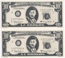 ~1969. "Az örökös" magyar filmvígjáték reklám fantázia bankjegye (5x) T:I,I-