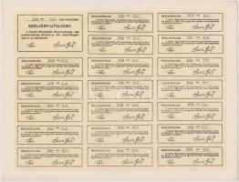 Szeged 1922. "Produkt Kereskedelmi Részvénytársaság" huszonöt részvénye összesen 10.000K-r...