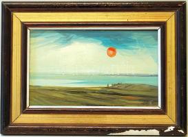 Vágfalvi Ottó: Balaton (olaj) (a keret sérült) 35x25cm
