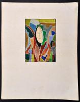 Kádár jelzéssel: Arcok. Vegyes technika, karton, 17×12 cm