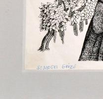 Somogyi Győző (1946-): Jézus siratása. Szitanyomat, papír, jelzett, 20×24 cm