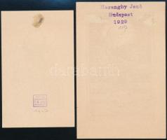 1920-as évek Haranghy Jenő (1894-1951): 2 db ex libris. Kklisé, papír, jelzett a nyomaton, a hátolda...