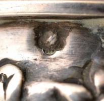 Ezüst (Ag.) szecessziós mokkás csésze pár, jelzett, gazdagon díszített, m:4 cm, nettó:78 g (párban)