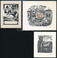 10 db külföldi, nagyrészt jelzett ex libris / 10 mostyl signed ex libris bookplates. Different techn...