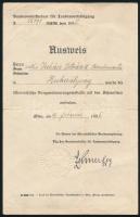 1935 Kiskirályságból (Eperjes, Csongrád megye) származó magyar vitéz számára kiállított osztrák kitüntetésadományozó / Austrian warrant for Hungarian vitéz