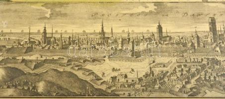 1739 Danzig / Gdansk  nagyméretű rézmetszetű panorámaképe, térképe. Kézzel színezett. Homann metszet...