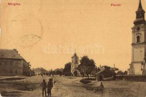 Margitta, Marghita; Piac tér, templomok. Pichelmayer Ferenc kiadása / market square, churches (EK)