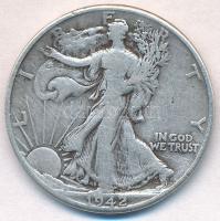 Amerikai Egyesült Államok 1942. 1/2$ Ag Walking Liberty T:3 USA 1942. 1/2 Dollar Ag Walking Liberty C:F  Krause KM#142