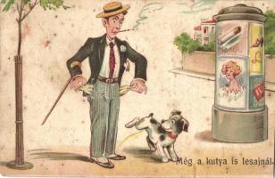 11 db RÉGI humoros grafikai motívumlap, vegyes minőség / 11 pre-1945 humorous graphic motive postcar...