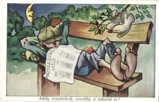 11 db RÉGI humoros grafikai motívumlap, vegyes minőség / 11 pre-1945 humorous graphic motive postcar...