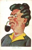 10 db RÉGI humoros grafikai motívumlap, vegyes minőség / 10 pre-1945 humorous graphic motive postcar...