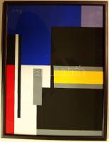 Dévényi János (1956- ): Szerkezet (akril) szignózott, keretben 32x42cm