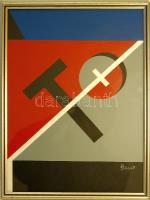 Dévényi János (1956- ): T-kompozíció (akril) szignózott, keretben 32x42cm