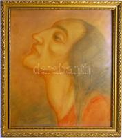Fáy Dezső (1888-1954): Női képmás szignózott ceruzarajz keretben 28x26 cm
