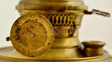 cca 1900 Gebruder Brunner Wien réz  hiányos petróleumlámpa, jelzett, m:27 cm