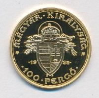 DN "Magyar aranypénzek utánveretben - Szent István jubileumi 100 pengő" aranyozott Ag emlé...