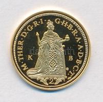 DN Magyar aranypénzek utánveretben - Mária Terézia 2 dukát 1765 aranyozott Ag emlékérem (5,53g/0.333/25mm) T:PP